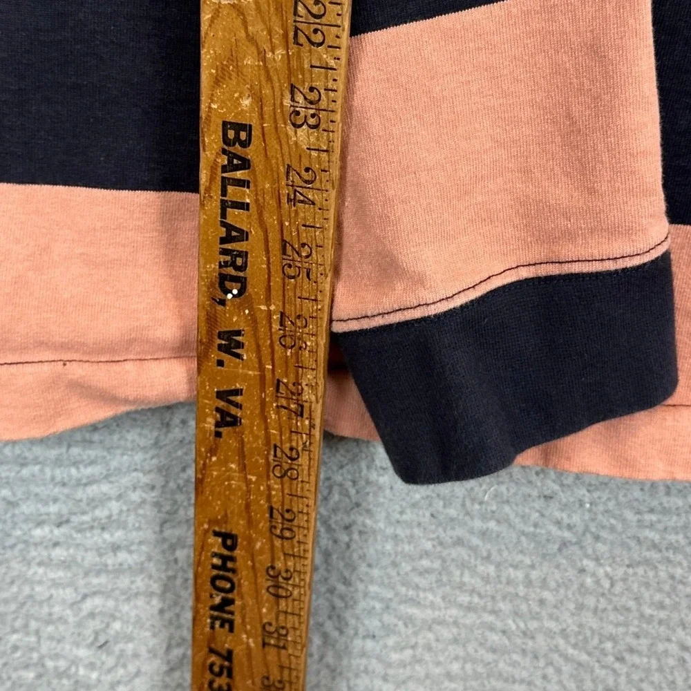 The North Face Rugby Shirt Mens 2XL Navy Pink Striped Polo Long Sleeve Casual
